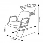 Парикмахерская мойка ЕЛЕНА с креслом А02NEW (средняя раковина)